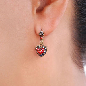 Crystal Hearts Earrings OL_E337 - Sweet Romance Wholesale