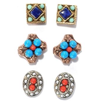 Set of 3 Gypsy Stud Earrings OL_E636-SW - Sweet Romance Wholesale