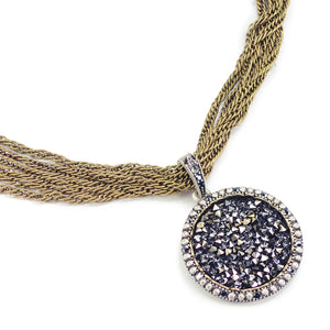 Pyrite Crystal Rocks Pendant Necklace N121 - Sweet Romance Wholesale