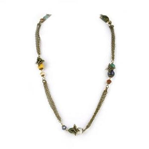 Gemstone Beads & Butterflies Necklace OL_N268 - Sweet Romance Wholesale