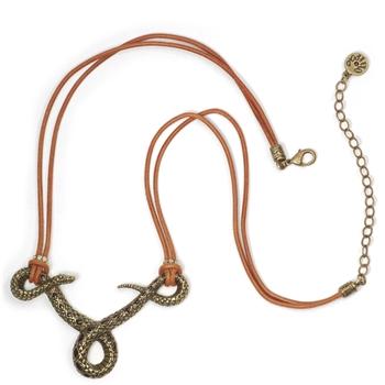 Rattlesnake on Leather Necklace OL_N285 - Sweet Romance Wholesale