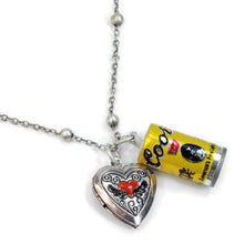 Load image into Gallery viewer, Biker Coors Beer Can and Heart Locket Charm Necklace OL_N313 - Sweet Romance Wholesale