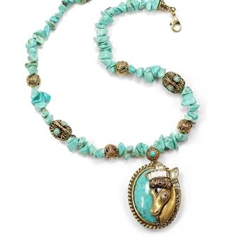 Deco Horse on Turquoise Necklace OL_N391 - Sweet Romance Wholesale