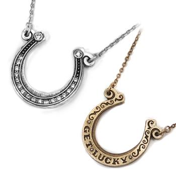 Get Lucky Horseshoe on Chain Necklace OL_N394 - Sweet Romance Wholesale