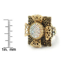 Load image into Gallery viewer, Square Floral Ring R401 - Sweet Romance Wholesale