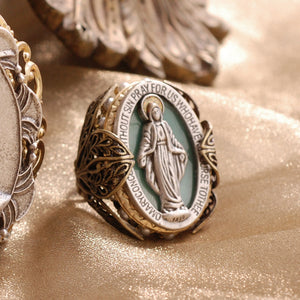 Queen of Miracles Our Lady Virgin Mary Madonna Ring - Sweet Romance Wholesale