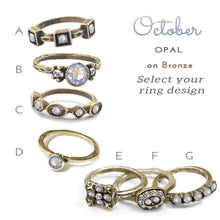 Load image into Gallery viewer, Stackable October Birthstone Ring - Opal Crystal - Sweet Romance Wholesale