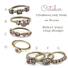 Load image into Gallery viewer, Stackable October Birthstone Ring - Tourmaline Pink - Sweet Romance Wholesale