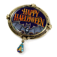 Load image into Gallery viewer, Happy Halloween Bat Retro Pin - Sweet Romance Wholesale