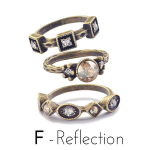 Set of 3 Crystal Stack Rings R562 - Sweet Romance Wholesale
