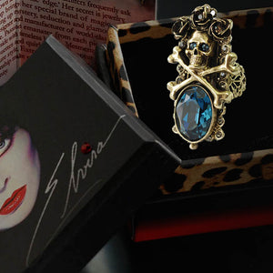 Elvira's Skull and Roses Ring EL_R578 - Sweet Romance Wholesale