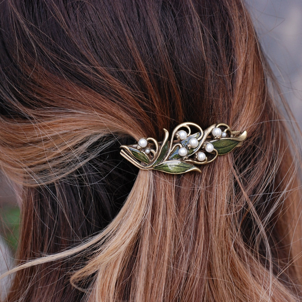 Lily of the Valley Hair Barrette B533 - Sweet Romance Wholesale