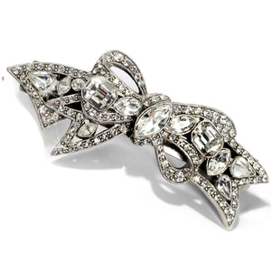 Art Deco Vintage Crystal Bow Barrette B861 - Sweet Romance Wholesale