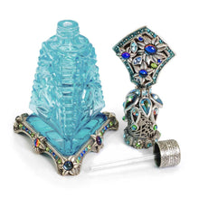 Load image into Gallery viewer, Art Deco Blue Vintage Perfume Bottle BOT705 - Sweet Romance Wholesale