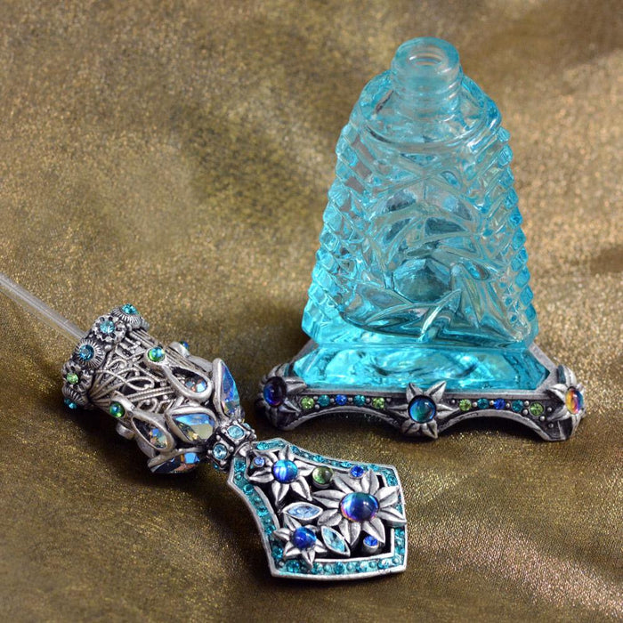 Art Deco Blue Vintage Perfume Bottle BOT705 - Sweet Romance Wholesale