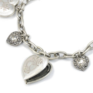Heart Locket Charm Bracelet BR0214 - Sweet Romance Wholesale