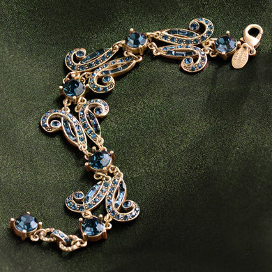 Art Deco Vintage Hollywood Blue Crystal Bracelet BR1102 - Sweet Romance Wholesale