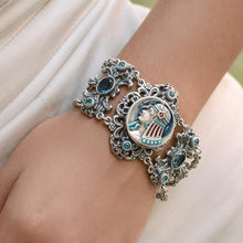 Load image into Gallery viewer, Art Deco Egyptian Goddess Vintage Silver Bracelet BR1209 - Sweet Romance Wholesale