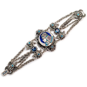 Art Deco Egyptian Goddess Vintage Silver Bracelet BR1209 - Sweet Romance Wholesale