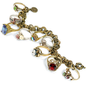 Antique Style Rings Charm Bracelet BR122 - Sweet Romance Wholesale