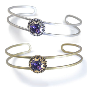 Crystal Dot Stacking Cuff Bangle Bracelet - Sweet Romance Wholesale