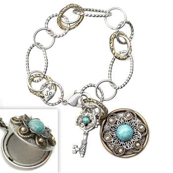 Locket & Key Bracelet - Sweet Romance Wholesale