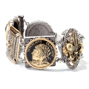 Old Paris Bronze & Silver Bracelet - Sweet Romance Wholesale
