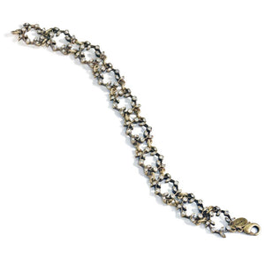 Vintage Leaf Crown Crystal Bracelet - Sweet Romance Wholesale