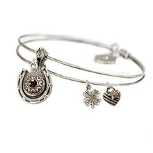 Load image into Gallery viewer, Lucky Horseshoe Birthstone Bangle BR373 - Sweet Romance Wholesale