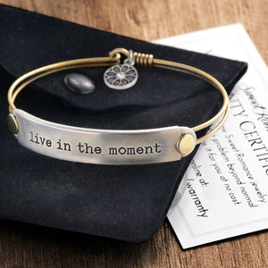 Live In The Moment Inspirational Message Bracelet BR416 - Sweet Romance Wholesale