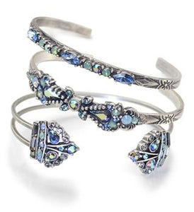 Set of 3 Crystal Bar Cuff Bracelets BR448-521-525 - Sweet Romance Wholesale