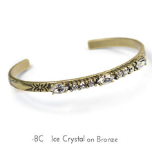 Load image into Gallery viewer, Crystal Bar Thin Cuff Stacking Bracelet BR448 - Sweet Romance Wholesale