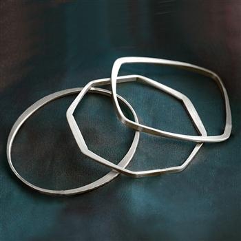 Hammered Geometric Bangle Bracelets - Sweet Romance Wholesale