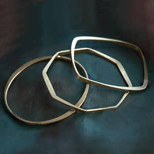 Hammered Geometric Bangle Bracelets - Sweet Romance Wholesale