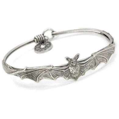 Silver Bat Bangle Bracelet BR477-SIL - Sweet Romance Wholesale