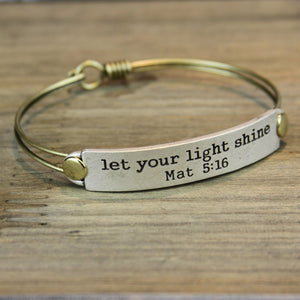 Let Your Light Shine Mat 5:16 Inspirational Bible Verse Bracelet - Sweet Romance Wholesale