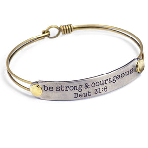Be Strong and Courageous Deut 31:6 Inspirational Bible Verse Bracelet - Sweet Romance Wholesale