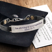 Load image into Gallery viewer, Be Strong and Courageous Deut 31:6 Inspirational Bible Verse Bracelet - Sweet Romance Wholesale