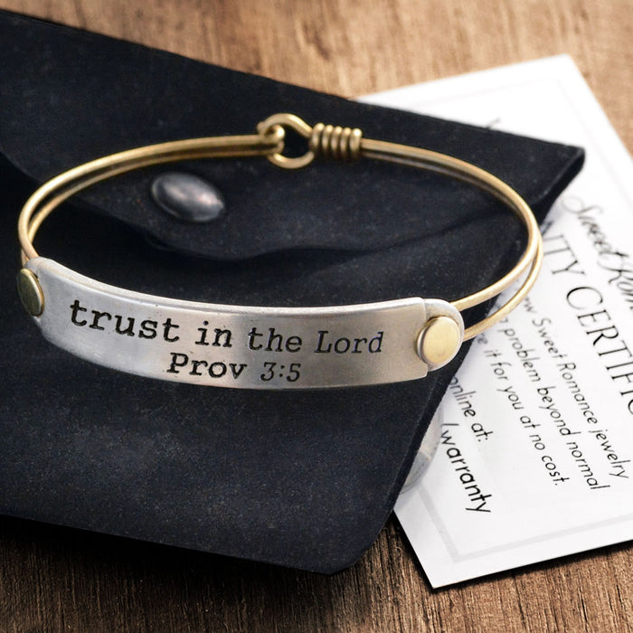 Trust in the Lord Prov 3:5 Inspirational Bible Verse Bracelet - Sweet Romance Wholesale