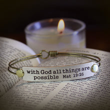 Load image into Gallery viewer, With God All Things are Possible Mat 19:26 Inspirational Bible Verse Bracelet - Sweet Romance Wholesale