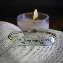 Load image into Gallery viewer, Wear Love Everywhere You Go Col 3:14 Inspirational Bible Verse Bracelet - Sweet Romance Wholesale