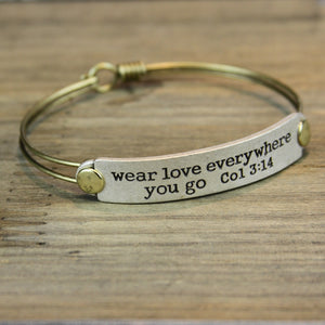Wear Love Everywhere You Go Col 3:14 Inspirational Bible Verse Bracelet - Sweet Romance Wholesale