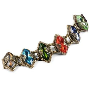 Jade & Rainbow Crystal Navette Bracelet BR514 - Sweet Romance Wholesale
