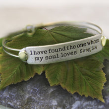 Load image into Gallery viewer, I Have Found the One Whom My Soul Loves Song 3:4 Inspirational Bible Verse Bracelet - Sweet Romance Wholesale