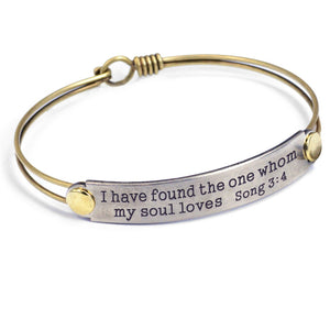 I Have Found the One Whom My Soul Loves Song 3:4 Inspirational Bible Verse Bracelet - Sweet Romance Wholesale