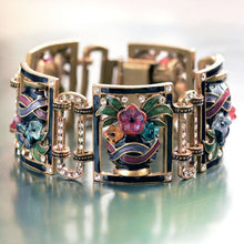 Load image into Gallery viewer, Art Deco Enamel Flower Vase Bracelet - Sweet Romance Wholesale