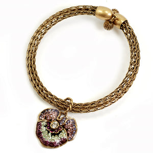 Pave Crystal Pansy Mesh Bracelet BR905-AM - Sweet Romance Wholesale
