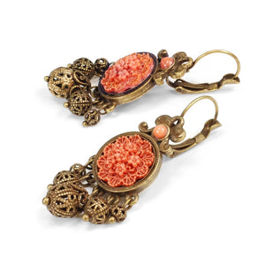 Coral Drop Earrings E1042 - Sweet Romance Wholesale