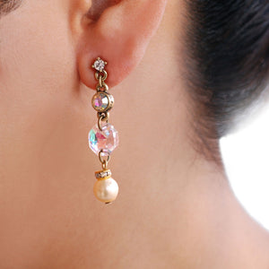 Crystal Pearl Earring E1059 - Sweet Romance Wholesale