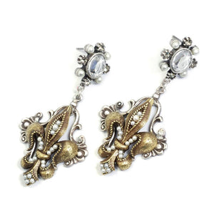 French Fleur De Lis Earrings E1121 - Sweet Romance Wholesale